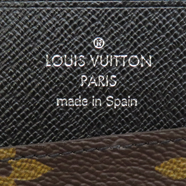 ルイヴィトン LOUIS VUITTON モノグラム×ブラック ジッピー ウォレット ヴェルティカル M60109 モノグラムマカサー 長財布 シルバー金具 黒 茶 ラウンドファスナー