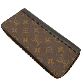 ルイヴィトン LOUIS VUITTON モノグラム×ブラック ジッピー ウォレット ヴェルティカル M60109 モノグラムマカサー 長財布 シルバー金具 黒 茶 ラウンドファスナー