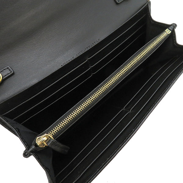 フェンディ FENDI 8M0365 ブラック レザー チェーンウォレット ゴールド金具 黒 ポシェット