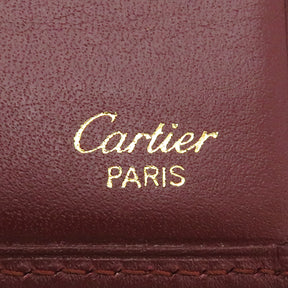 カルティエ Cartier マスト ドゥ カルティエ ロング ウォレット バーガンディ カーフ 長財布 ゴールド金具 二つ折り 札入れ