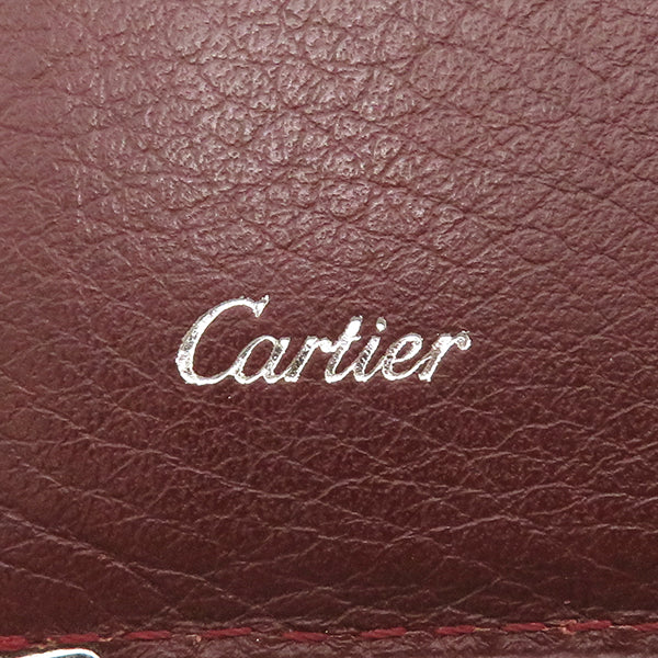カルティエ Cartier マスト ドゥ カルティエ ブラック レザー カードケース シルバー金具 黒 パスケース 定期入れ 名刺入れ