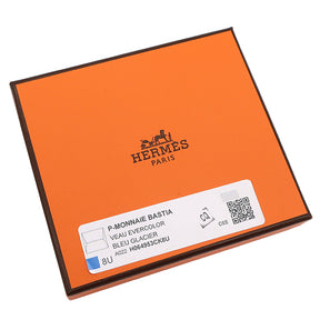 エルメス HERMES バスティア ブルーグラシエ エバーカラー コインケース シルバー金具 ライトグレー ブルーグレー 新品 未使用