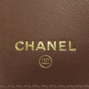 シャネル CHANEL CHANEL 19 ブラウン ラムスキン 三つ折り財布 ゴールド金具 ランダムシリアル 茶 ミニ財布
