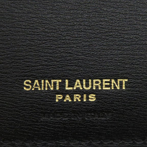 サンローラン SAINT LAURENT マネークリップ付き 607738 ブラック カーフ 二つ折り財布 ゴールド金具 黒 札入れ