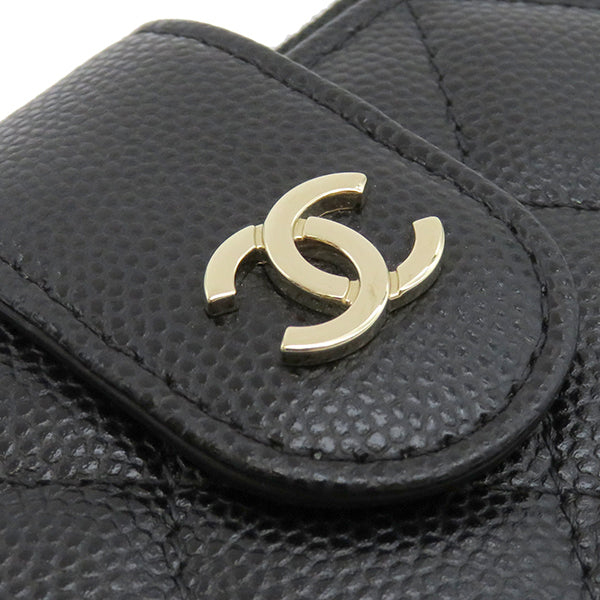 シャネル CHANEL ココマーク CC コインケース ポーチ レザー ブラック