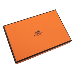 エルメス HERMES カルヴィ デュオ ヴェルソ ゴールドXヴェールフィズ ヴォーエプソン カードケース シルバー金具 新品 未使用 茶 薄緑