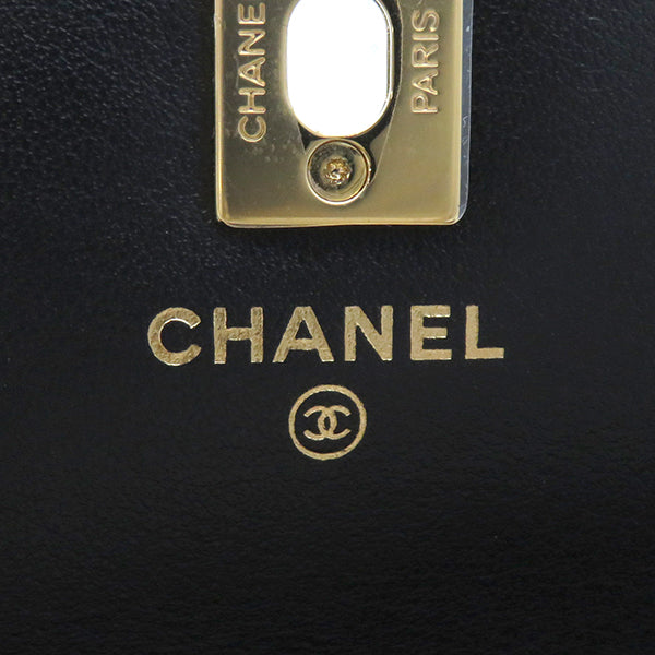 シャネル CHANEL ココマーク Wチェーン ショルダー AP3318 ブラック キャビアスキン チェーンウォレット ゴールド金具 新品 未使用 ランダムシリアル 黒
