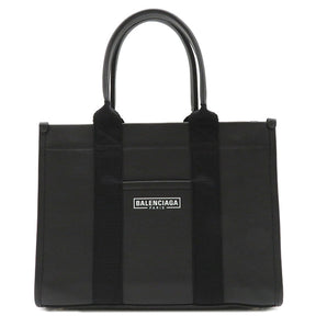 バレンシアガ BALENCIAGA ハードウェア ミディアム トート 671402 ブラック レザー 2WAYバッグ シルバー金具 黒 ショ