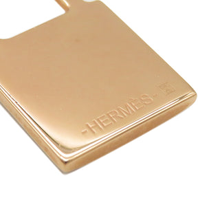 エルメス HERMES オーケリー カデナ型 ナタ GP ヴォースイフト ピアス ローズゴールド金具 ピンクゴールド金具 フープピアス 白