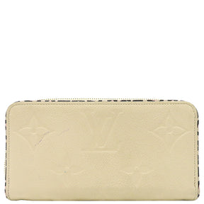 ルイヴィトン LOUIS VUITTON クレーム ジッピー ウォレット  M80685 モノグラムアンプラント 長財布 ゴールド金具 白 ワイルドアットハート レオパード