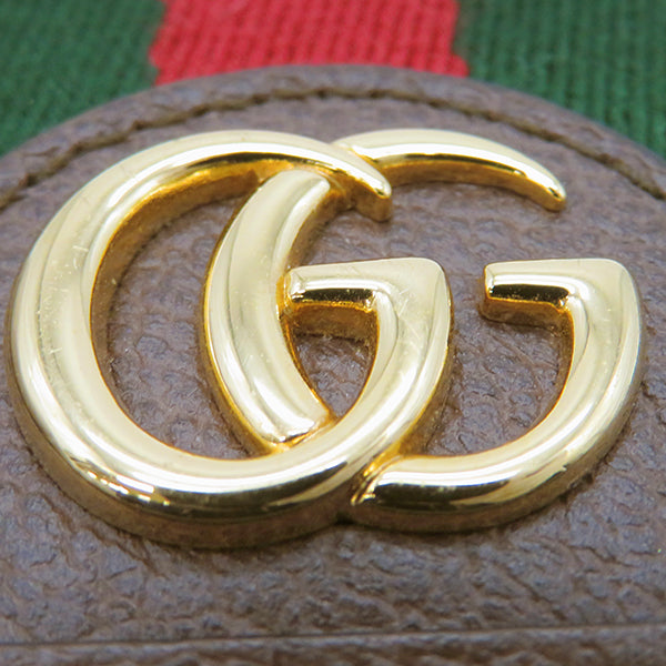 グッチ GUCCI オフィディア GG ウォレット 598662 ベージュ×エボニー GGスプリームキャンバス 二つ折り財布 ゴールド金具 ウェブ  ストライプ 赤 緑 茶