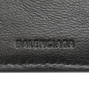 バレンシアガ BALENCIAGA キャッシュ ウォレット 594315 ブラック レザー 二つ折り財布 シルバー金具 黒 EVERYDAY エブリデイ