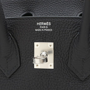 エルメス HERMES バーキン25 ブラック トゴ ハンドバッグ シルバー金具 新品 未使用 黒