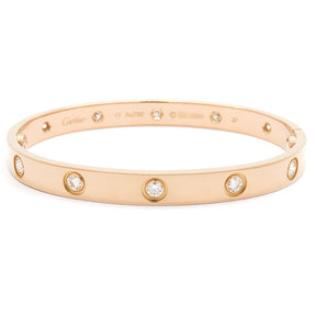 カルティエ Cartier LOVE ラブブレス ピンクゴールド K18PG ダイヤモンド #17 ブレスレット 750 18K 18金 RG フルダイヤ