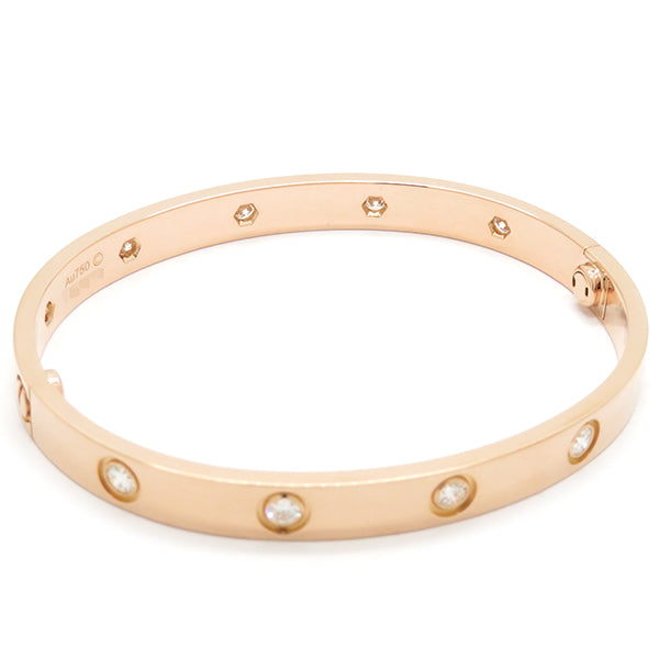 カルティエ Cartier LOVE ラブブレス ピンクゴールド K18PG ダイヤモンド #17 ブレスレット 750 18K 18金 RG  フルダイヤ