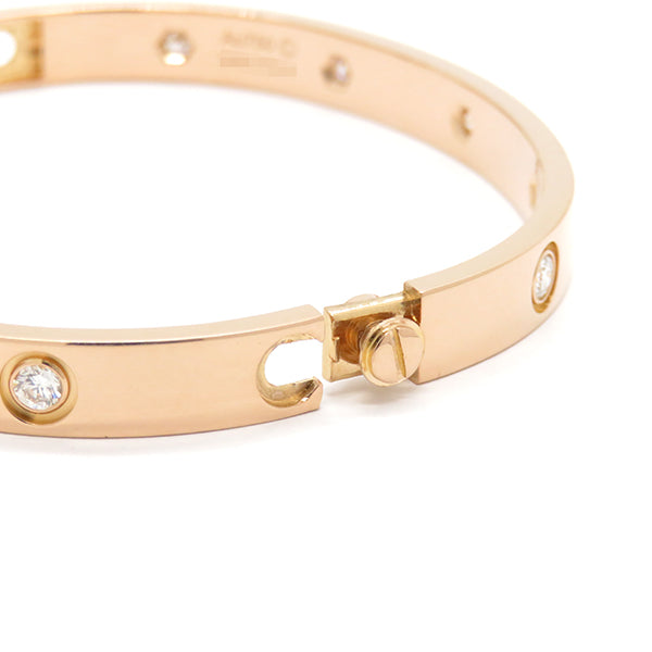 カルティエ Cartier LOVE ラブブレス ピンクゴールド K18PG ダイヤモンド #17 ブレスレット 750 18K 18金 RG フルダイヤ