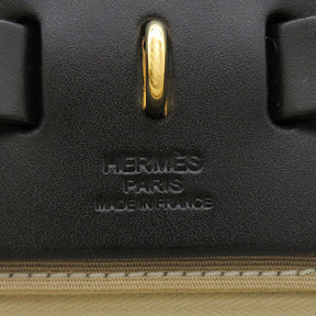 エルメス HERMES エールバッグ ジップ PM トレンチ×ブラック トワルオフィシエ バッシュハンター 2WAYバッグ ゴールド金具 ベージュ ブラック ショルダー