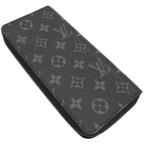 ルイヴィトン LOUIS VUITTON モノグラムエクリプス ジッピーウォレット・ヴェルティカル M62295 モノグラムエクリプスキャンバス 長財布 ガンメタル金具 黒 グレー ラウンドファスナー