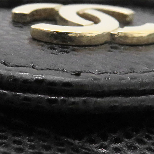シャネル CHANEL クラシック スモール フラップウォレット AP0230 ブラック キャビアスキン 三つ折り財布 ゴールド金具 黒 マトラッセ ミニ財布