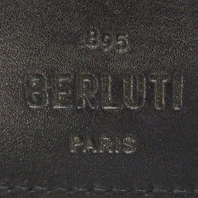 ベルルッティ BERLUTI アッサオ コンパクト ウォレット ブラック ヴェネチアンレザー 二つ折り財布 シルバー金具 黒 パティーヌ マネークリップ付き 札入れ