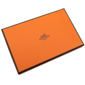 エルメス HERMES カルヴィ ヴェルソ ルージュセリエXルージュアッシュ エバーカラー カードケース シルバー金具 茶 赤 バイカラー