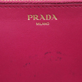 プラダ PRADA 1MH132 ピンク サフィアーノレザー 長財布 ゴールド金具 パスケース付き 二つ折り