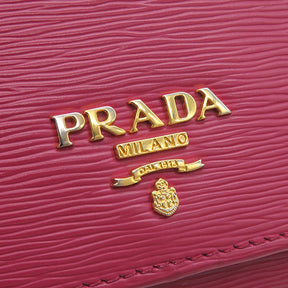 プラダ PRADA 1MH132 ピンク サフィアーノレザー 長財布 ゴールド金具 パスケース付き 二つ折り