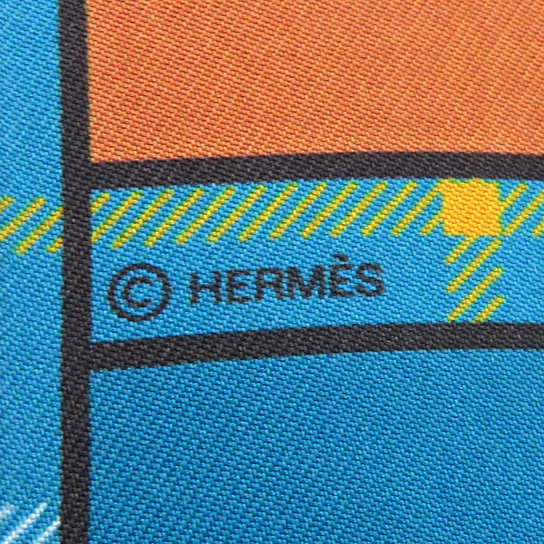 エルメス HERMES ツイリー ブルー×マルチカラー シルク スカーフ 【CAMAILS/カマイユ】