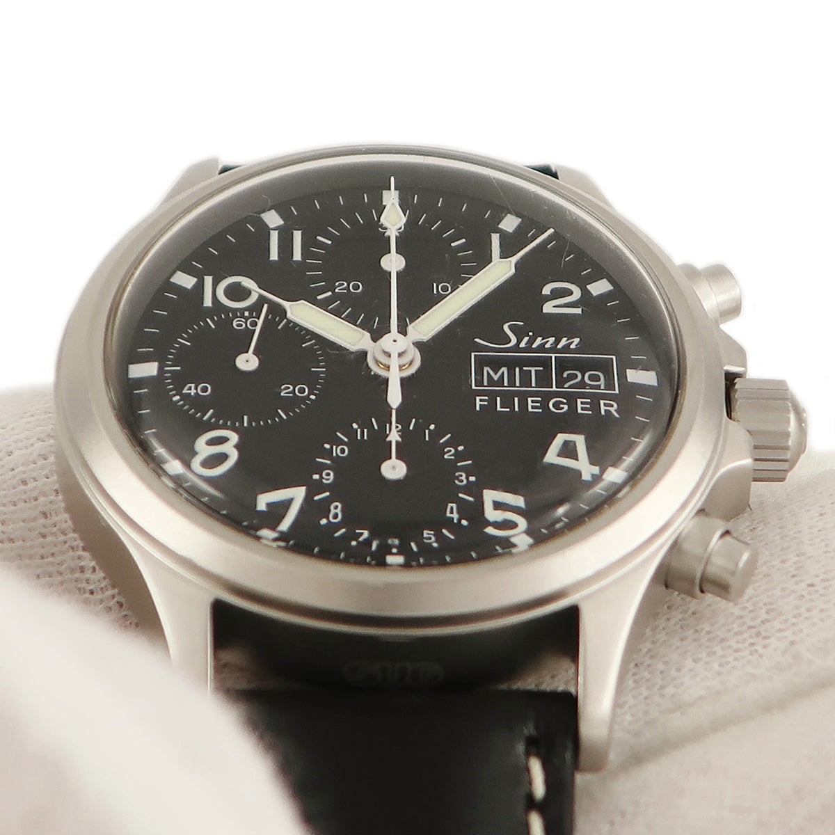 ジン SINN 356 フリーガー 356.FLIEGER.AUTO 自動巻き メンズ 黒 アラビア デイデイト 耐磁 耐衝撃 耐水