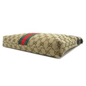 グッチ GUCCI 388926 ベージュ×ブラック GGスプリームキャンバス ショルダーバッグ シャンパンゴールド金具 ウェブ ストライプ