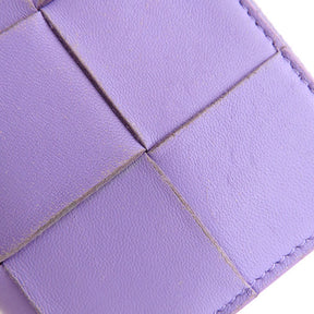 ボッテガヴェネタ BOTTEGA VENETA ウィステリア レザー 二つ折り財布 ゴールド金具 紫 イントレチャート
