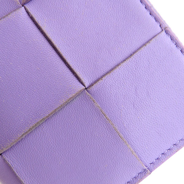 ボッテガヴェネタ BOTTEGA VENETA ウィステリア レザー 二つ折り財布 ゴールド金具 紫 イントレチャート