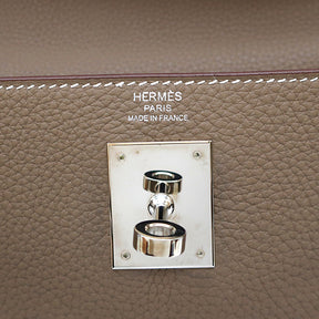 エルメス HERMES ケリー28 内縫い エトゥープ トゴ 2WAYバッグ シルバー金具 ショルダー グレージュ