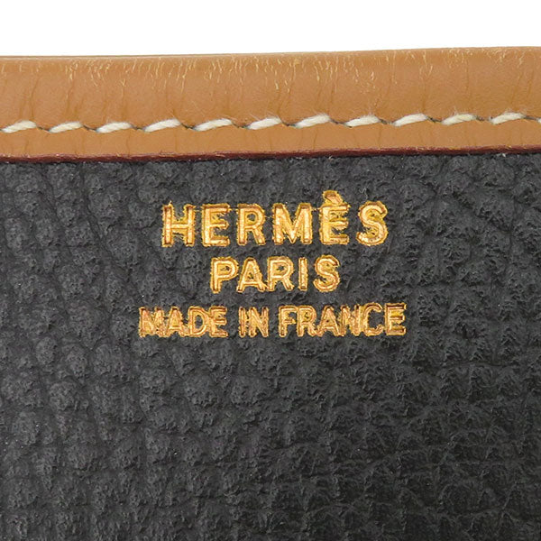 エルメス HERMES エヴリン1 GM バイカラー ブラックXブラウン アルデンヌ ショルダーバッグ ゴールド金具 黒 茶