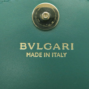 ブルガリ BVLGARI セルペンティ ブラック レザー 三つ折り財布 ゴールド金具 黒 緑 ヘビ