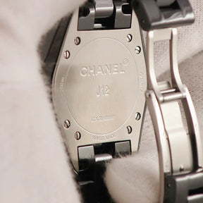 シャネル CHANEL J12  H1625 クオーツ レディース ボーイズ 純正12Pダイヤ 黒セラミック