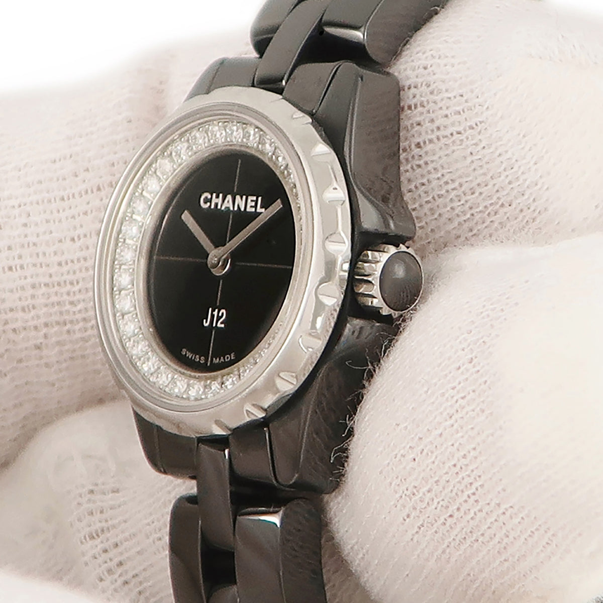 シャネル CHANEL J12 XS H5235 クオーツ レディース 純正ダイヤ 黒セラミック