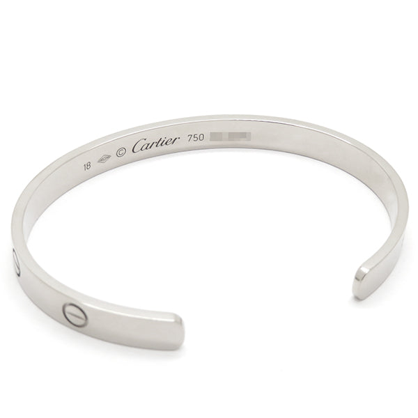 カルティエ Cartier LOVE ラブブレス オープン ホワイトゴールド K18WG #18 ブレスレット 750 18K 18金