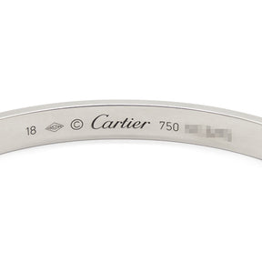 カルティエ Cartier LOVE ラブブレス オープン ホワイトゴールド K18WG #18 ブレスレット 750 18K 18金