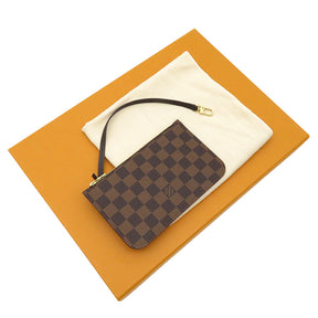 ルイヴィトン LOUIS VUITTON エベヌ×スリーズ ネヴァーフル PM N41359 ダミエキャンバス トートバッグ ゴールド金具 茶 赤 ポーチ付き 新品 未使用