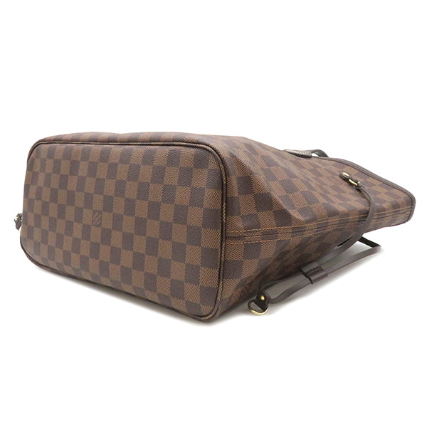 ルイヴィトン LOUIS VUITTON エベヌ×スリーズ ネヴァーフル MM N41358 ダミエキャンバス トートバッグ ゴールド金具 茶 赤 ポーチ付き 新品 未使用