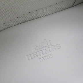 エルメス HERMES グリス ネイビーXホワイト カーフ 40.5 スニーカー 新品 未使用 紺 白