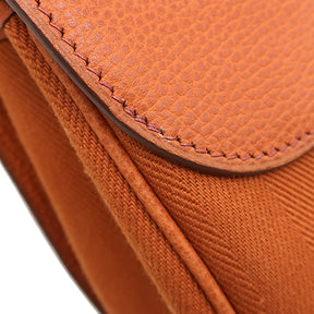 エルメス HERMES サック コロラド PM ポティロン ヴァッシュリエジェ トワルシェブロン ショルダーバッグ シルバー金具 オレンジ ワンショルダー