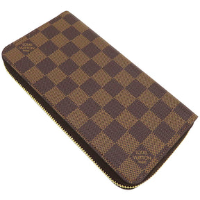 ルイヴィトン LOUIS VUITTON エベヌ ジッピー・ウォレット N41661 ダミエキャンバス 長財布 ゴールド金具 茶 ラウンドファスナー