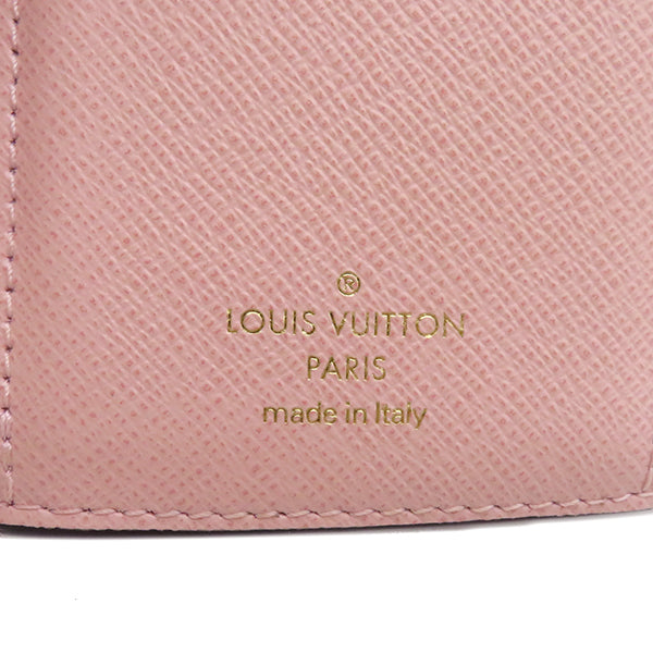 ルイヴィトン LOUIS VUITTON ローズバレリーヌ ポルトフォイユ ヴィクトリーヌ M62360 モノグラムキャンバス 三つ折り財布 ゴールド金具 コンパクト 茶 ピンク バイカラー