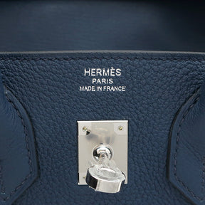 エルメス HERMES バーキン25 ブルードプリュス トゴ ハンドバッグ シルバー金具 新品 未使用 青 紺