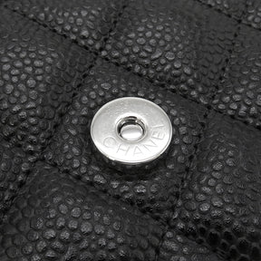 シャネル CHANEL マトラッセ チェーンショルダー AP0250 ブラック キャビアスキン チェーンウォレット シルバー金具 ランダムシリアル 黒