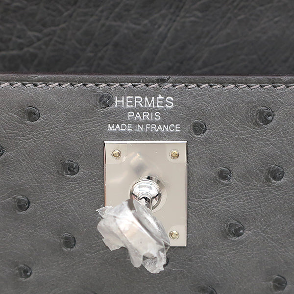 エルメス HERMES ケリー25 外縫い グリメイヤー オーストリッチ 2WAYバッグ シルバー金具 新品 未使用 ショルダー