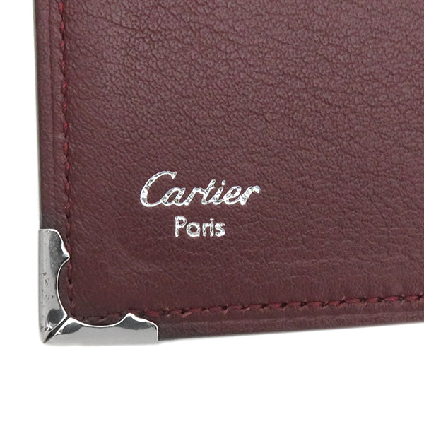 カルティエ Cartier マスト ドゥ カルティエ ノートブックカバー ブラック レザー 手帳カバー シルバー金具 黒 ノートカバー ブックカバー