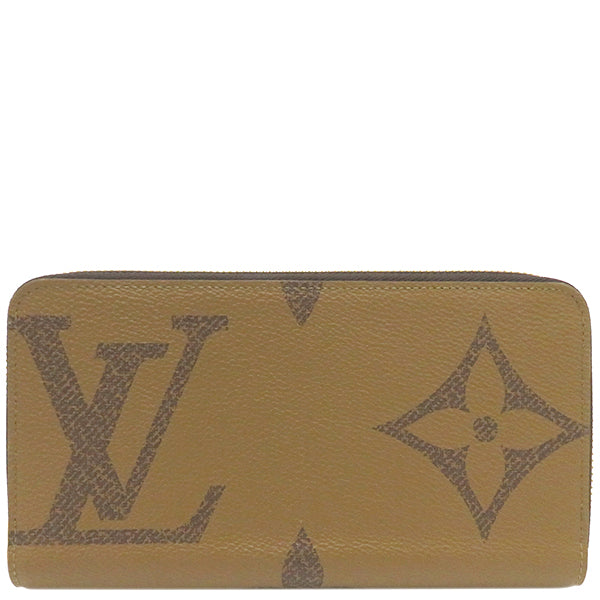 ルイヴィトン LOUIS VUITTON モノグラムリバース ジッピー ウォレット M69353 モノグラムジャイアントリバースキャンバス 長財布 ゴールド金具 茶 ラウンドファスナー